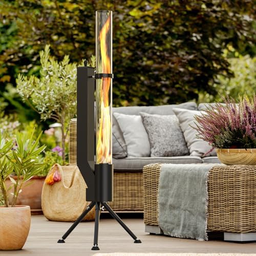 58" Wood pellet Patio Heater with Glass Tube, Portable Pellet Heater FP042 - Image 6