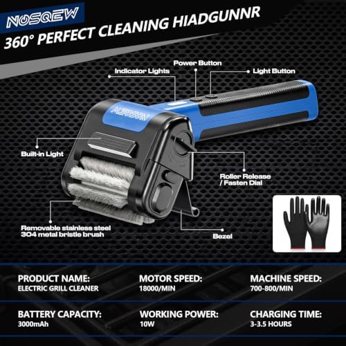 Electric Grill Cleaner, Cordless BBQ Grill Cleaner with 4500mAh - Image 6