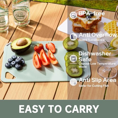 THETCHRY Plastic Cutting Board Set of 3-Cutting Boards for Kitchen BPA Free - Image 3