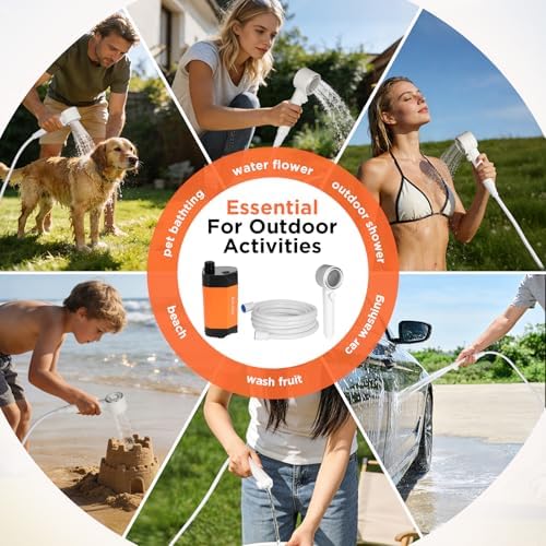 Ann Katy Portable Camping Shower Pump,Rechargeable Electric Outdoor Shower - Image 5