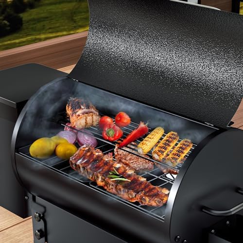 Electric Wood Pellet Grill & Smoker with Foldable Legs, 456 SQ.IN Grill Capacity, 11LB Pellet Hopper, PID Temperature Control 180-425°F, Portable Foldable Design for Backyard Camping Bake and Roast - Image 3