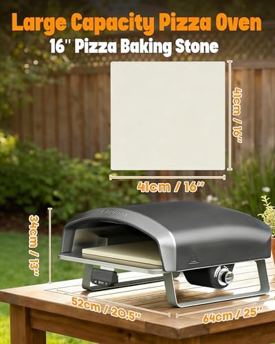 16" Portable Propane Gas Pizza Oven with Pizza Stone - Image 2