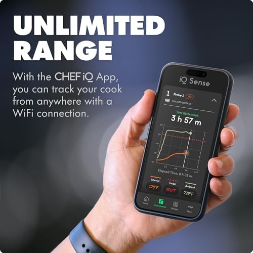 CHEF iQ Sense | Smart Wireless Meat Thermometer | Ultra-Thin Probe | WiFi Unlimited Range | 1000°F Heat Safe | 5 Sensors | BBQ, Grill, Oven, Smoker, Air Fryer | Gen3 - Image 4