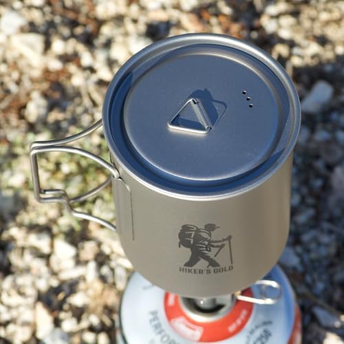 Hiker's Gold 750 ml Titanium Pot for Backpacking, Camping, Hiking - Image 3