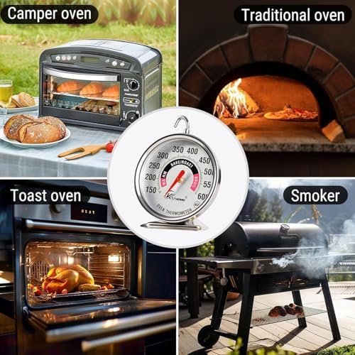 Oven Thermometer 2.75-Inch Large Dial, 150-600°F, NSF, Hook & Stand 2‑Pack - Image 6