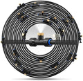 Misting Cooling System 59FT (18M) Misting Line + 26 Brass Mist Nozzles + 28 Brass Adapter(3/4") Outdoor Mister for Patio Garden Greenhouse Trampoline for Waterpark by cureder