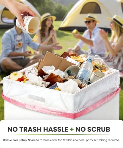 Magicheap 30 Gallon Disposable Trash Cans for Parties with Rim Clips 4 Pack - Image 4