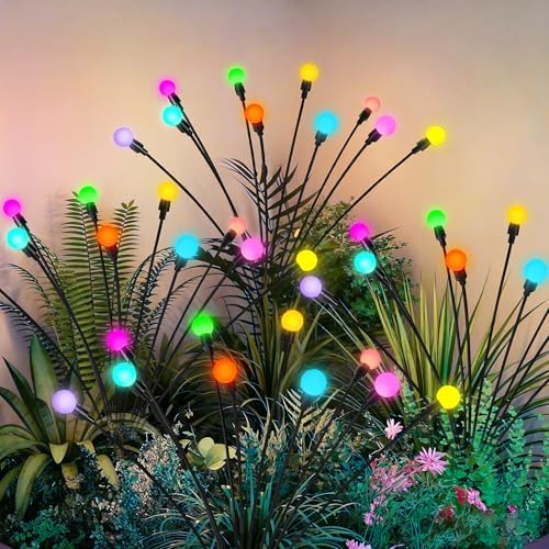 Solar Garden Lights, 2 Pack Color Changing Solar Christmas Decor by PATIOPIA