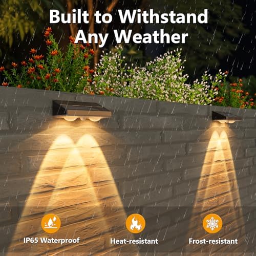 NIORSUN Solar Fence Lights,12 Pack Solars Deck Light,Warm White Color,Outdoor Bulb Waterproof Led IP65,Power Patio Lamp with Lenses for Outside/Backyard/Railing/Yard(Black) - Image 4