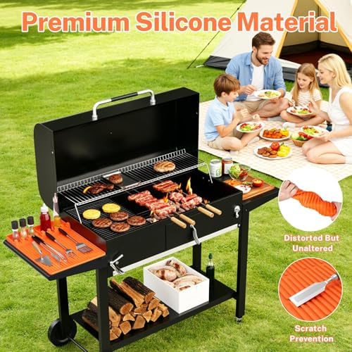 Halloween Silicone Grill Mat Compatible with Blackstone, Raised Edge,Orange - Image 6