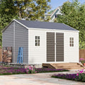 WACASA 10x12 FT Large Resin Plastic Outdoor Storage Shed with Floor by WACASA