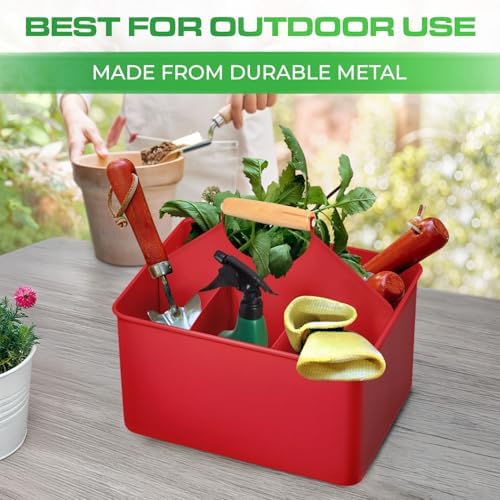 Plexon Metal Utensil Caddy With Handle - Farmhouse Kitchen Utensil Holder - Image 6