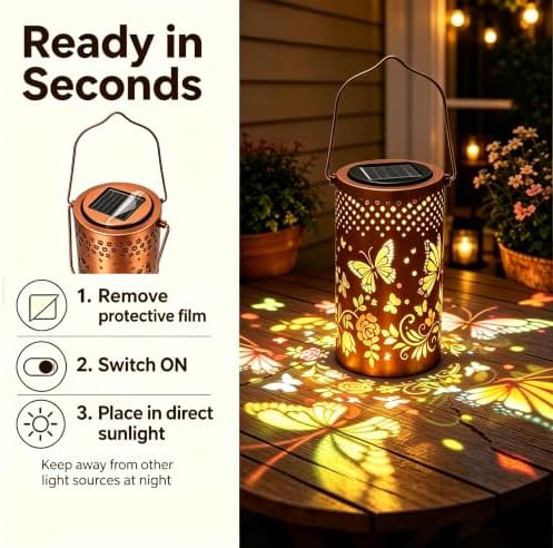 Butterfly Colorful Solar Lantern Outdoor Waterproof, Garden Gift - Image 2