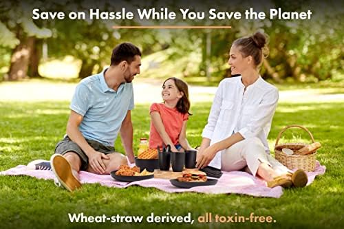 FOODLE Wheat Straw Dinnerware Set - RV, Camping, Picnic Plates Cups & Bowls - Image 7