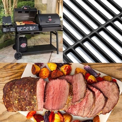 GasSaf 19 3/4" Grill Grates for Char Griller 5050 3001 3008 3030 4000 2121, King Griller 3008 5252, Replacement Parts for Chargriller Duo 5050 Grill Grates, 3 Packs Cast Iron Cooking Grids Parts - Image 2