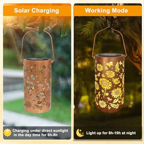 BSGlobal Sunflower Solar Lanterns Outdoor Waterproof Hanging Lights - Image 3