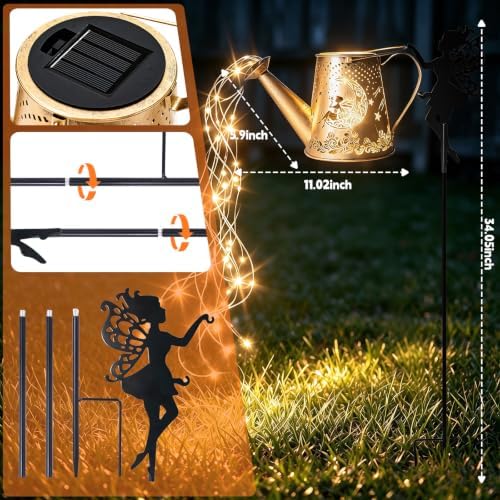 Solar Watering Can Light, Solar Outdoor Lights, Garden Decor Lights - Image 2