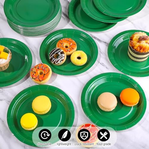 Breroa 72 Pcs Green Paper Plates 7 Inch Bulk Green Plates Disposable - Image 4