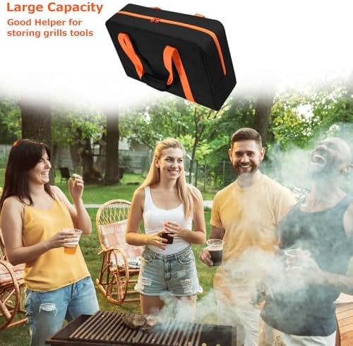 Cosmos BBQ Tool Storage Bag Grill Accessory Storage Bag Grill Utensil Carry Bag Grilling Hardware Tote Bag Container Foldable Grill Tool Replacement Bag for Outdoor Camping Barbecue, 18.1x5.1x13 Inch - Image 5