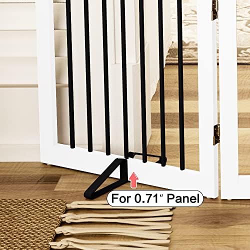 PUPETPO Freestanding Pet Gate Metal Support Feet, Triangle Support Feet Set of 2 for Extra Wide Foldable Pet Gate, Easy to Install, A Pair of Safety Fence Feet for Wooden Dog Gate, Black - Image 6