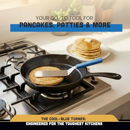 Dexter-Russell S286-8H-PCP Sani Safe Cake Turner | 8" x 3" Stainless Steel Blade | High Heat Resistant Blue Polypropylene Handle | NSF Certified | Made in USA - Image 7