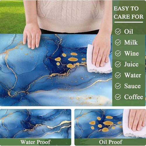 CAPSCEOLL Picnic Table Cover with Bench Covers 6ft - Dark Blue Marble - Image 6