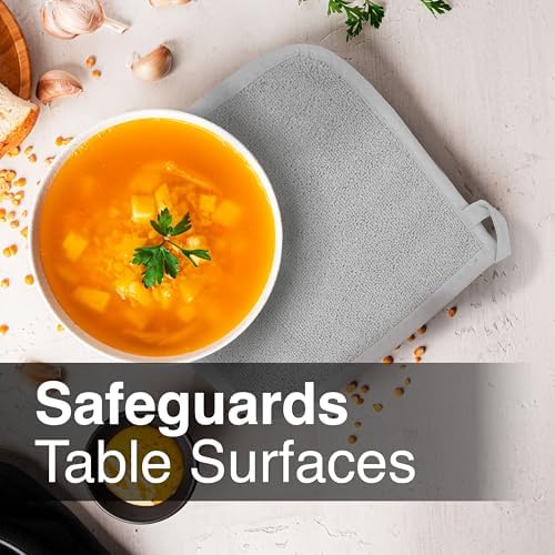 RITZ Terry Potholder & Hot Pad: Unparalleled Heat Resistant, Durable 100% Cotton – Ergonomically Designed for Optimal Grip – Easy-Care Machine Washable – 2-Pack, Titanium - Image 4