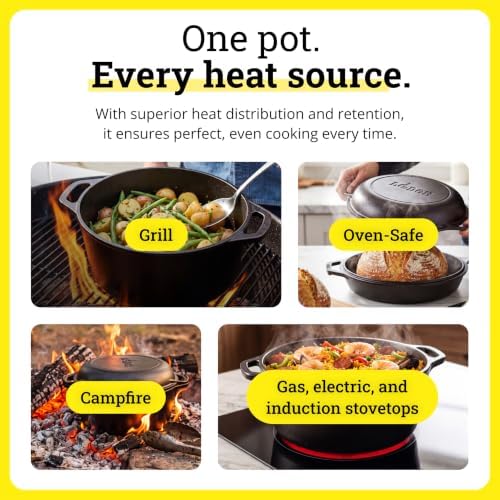 Lodge Cast Iron Dutch Oven with Loop Handle, Oven-Safe, 7 Quart - Image 4