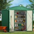 Gizoon 8 x 6 FT Outdoor Storage Shed, Galvanized Metal Garden Shed, Green by Gizoon