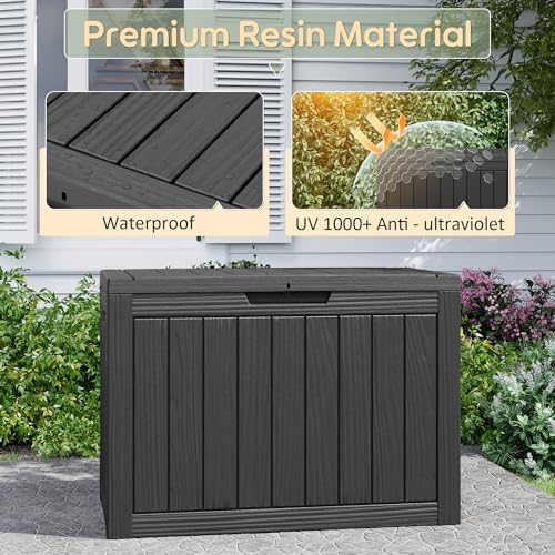 KAMABOKO 50 Gallon Outdoor Storage Box Waterproof Deck Box for Patio - Image 3