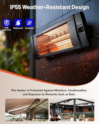 DR. INFRARED HEATER Portable Infrared Indoor and Outdoor Space Heater for Patio, Garage, Commercial & Residential With Remote Control, Without Thermostat, Black - Image 4