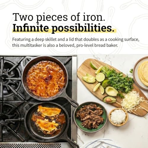 Lodge Cast Iron Combo Cooker, 3.2 Quart Deep Pot & 10.25 Inch Skillet Lid - Image 3