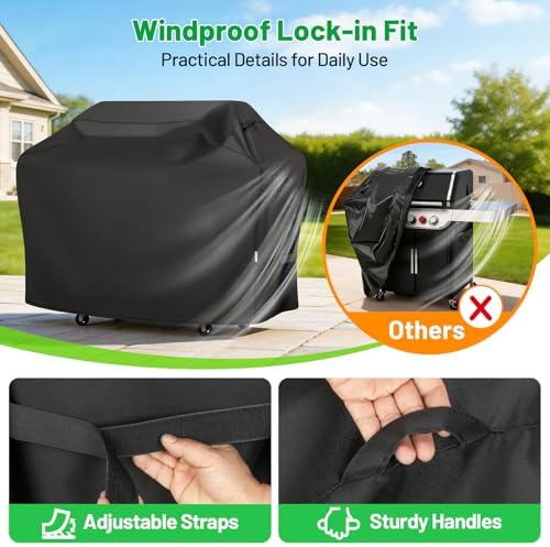 65 Inch Grill Cover for Outdoor Grill, All Weather Protection - Image 5