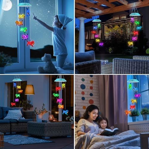 Solar Wind Chimes Outdoor, Color Changing Dog Gift for Mom Grandma - Image 2