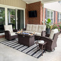 LayinSun 5 Pieces Outdoor Patio Furniture Set with Fire Pit Table by LayinSun