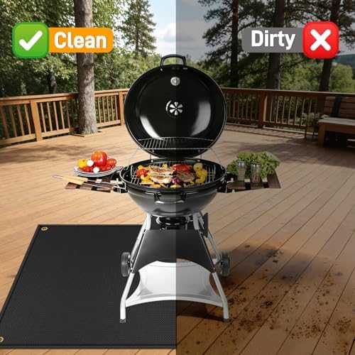 TOHONFOO Large Grill Mats for Outdoor Grill Deck Protector 70 x 48 x 0.02in - Image 3
