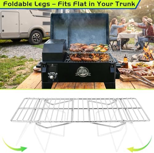 Jerky Racks for Traeger Ranger Smoker Scout Grill Grates Replacement Parts Cooking Grid for Pit Boss 150 Series PB150 150PPS Z Grills 220A Tabletop Stainless Steel Smoking Warming Rack Shelf Accessory - Image 2