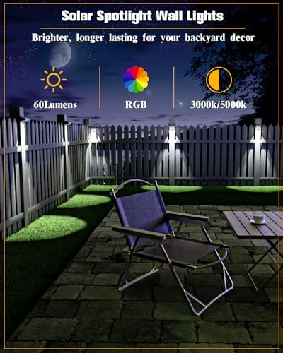 JOFIOS Solar Fence Lights 20 Pack, 50 Lumens Outdoor Solar Lights with 12 Modes RGB Color Glow LED，Waterproof, Solar Lights for Patio, Backyard, Deck, Fence, Railing - Image 2