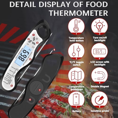 Cooking Thermometer，IP67 Waterproof Meat Thermometer Digital - Image 3