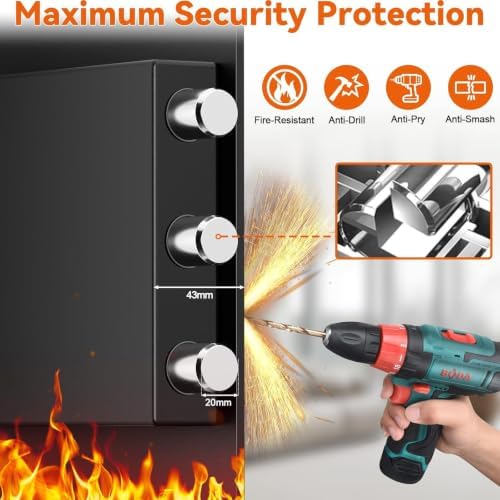 6.1 Cu Ft Large Home Safe Water and Fireproof with Digital Keypad & Key - Image 5