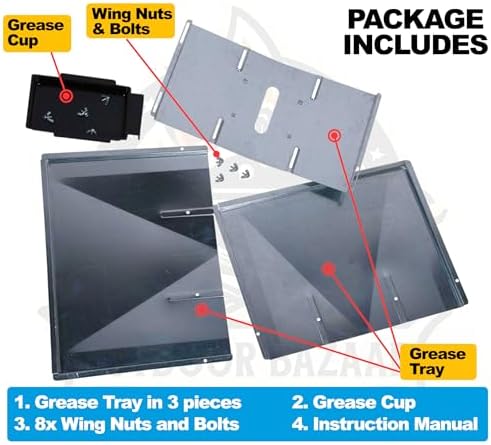 Adjsutable Grease Tray for Gas Grill (27-30 inches), Fits 4/5 Burner Grills from Nexgrill, Dyna Glo, Backyard Grill, BHG, Uniflame & Others, Universal Drip Tray with Catch Pan - Image 3