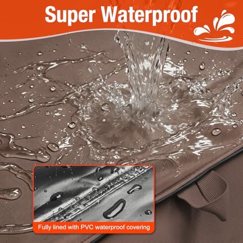 Foldable Grill Cover for Pit Boss 700FB 73700, Waterproof 600D Heavy Duty Wood Pellet Smoker Cover, Fade＆Tear Resistant Pellet Grill Cover for Lexington 500 540,Coffee - Image 7
