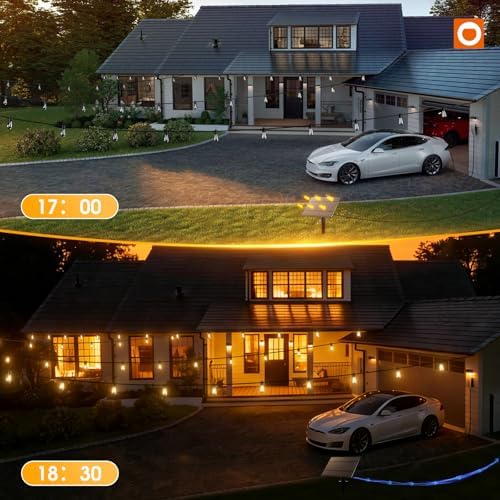 addlon 54FT(48+6) Solar String Lights Outdoor, Last 20+ Hrs, USB Charging - Image 5