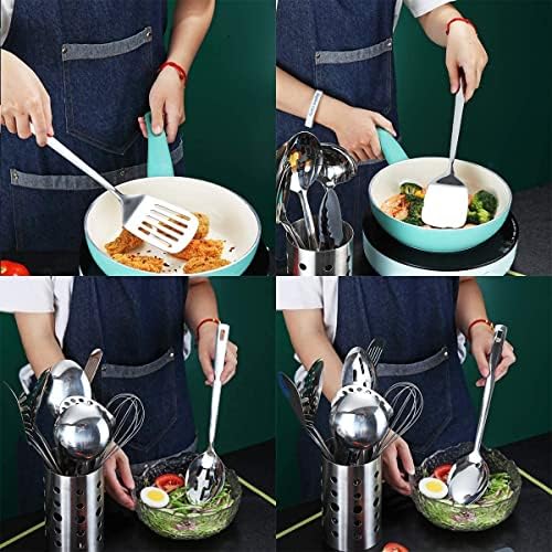 Stainless Steel Cooking Utensils Set, Berglander 13 Pieces Kitchen Utensils Set, Kitchen Tools Set With Utensil Holder Non-Stick And Heat Resistant,Dishwasher Safe, Easy to Clean (13 Packs) - Image 5