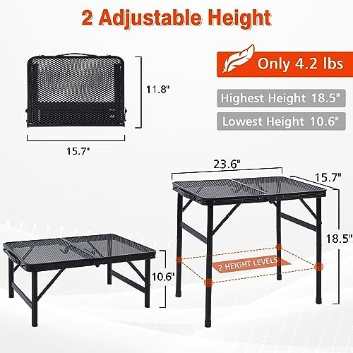 JOUYEK Camping Table, 2x1.3 FT Portable Folding Grill Table - Image 2