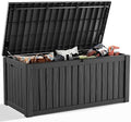 180 Gallon Resin Deck Box, Outdoor Storage Box, Waterproof UV Resistant，Weatherproof Organizer for Patio Furniture Cushions, Pool Accessories, Garden Tools, Indoor & Outdoor Use, Black by ASKPASS