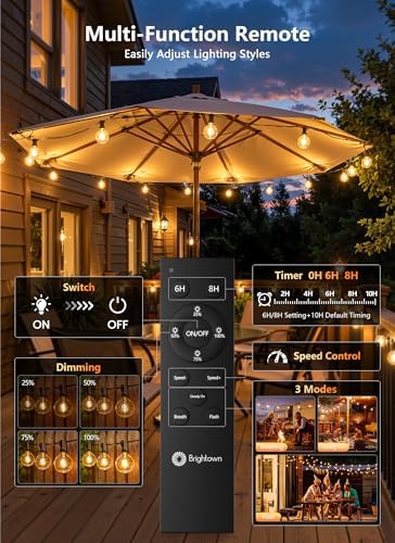 Brightown Outdoor String Lights, 55FT 17 G40 Bulbs Shatterproof Patio Lights, Waterproof Dimmable Hanging Connectable Globe LED Outdoor Lights for Backyard, Bistro, Porch, Deck, Balcony - Image 4