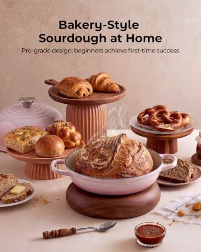 5QT Enameled Cast Iron Sourdough Bread Oven for Homemade, Pink - Image 6