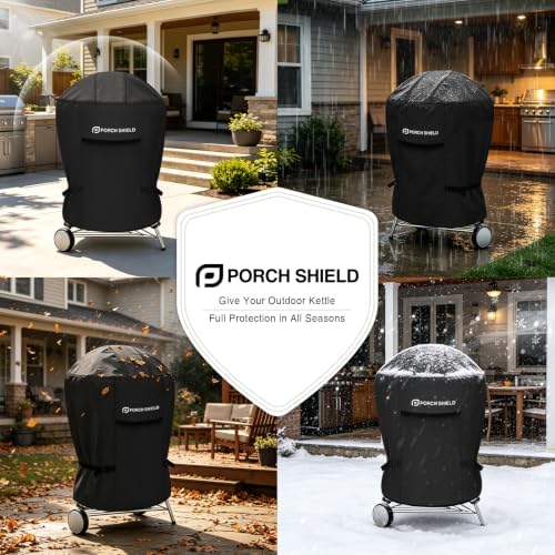 Porch Shield 22 inch Outdoor Charcoal Kettle Cover 27" Dia x 35" H, Black - Image 5