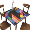 Fitted Tablecloth for Card Table, Modern Geometric Pattern Printed on Stain Resistant Square Fitted Tablecloth Table Cover, Great for Outdoor Picnics Patio Lunch, Fit for 36" x 36" Square Tables by JRBSZMI2